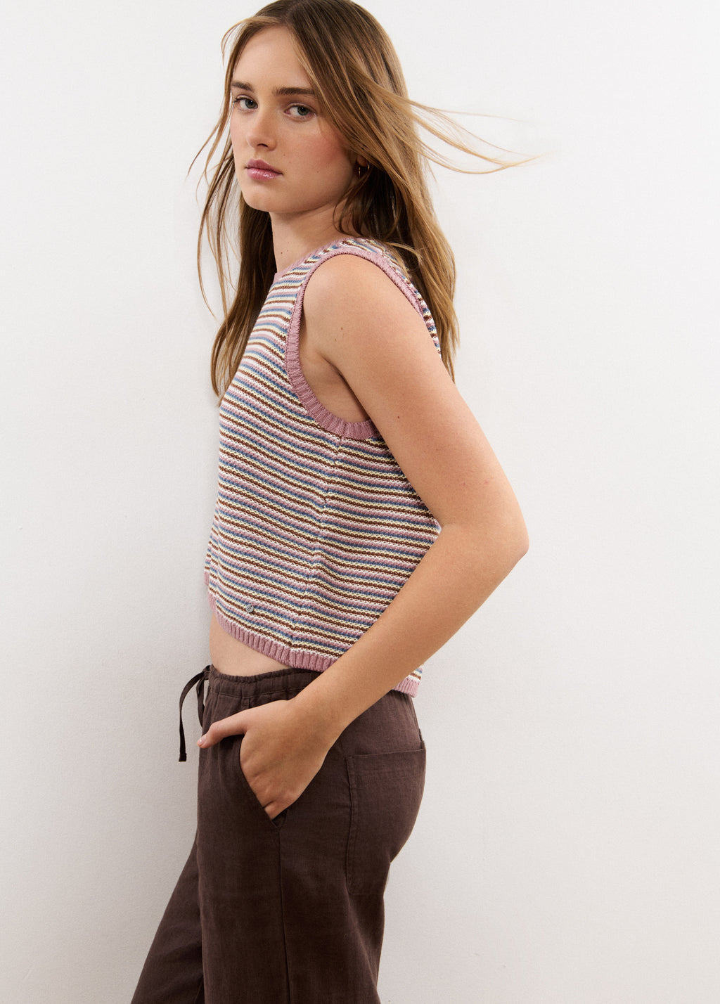 Top en maille rayé