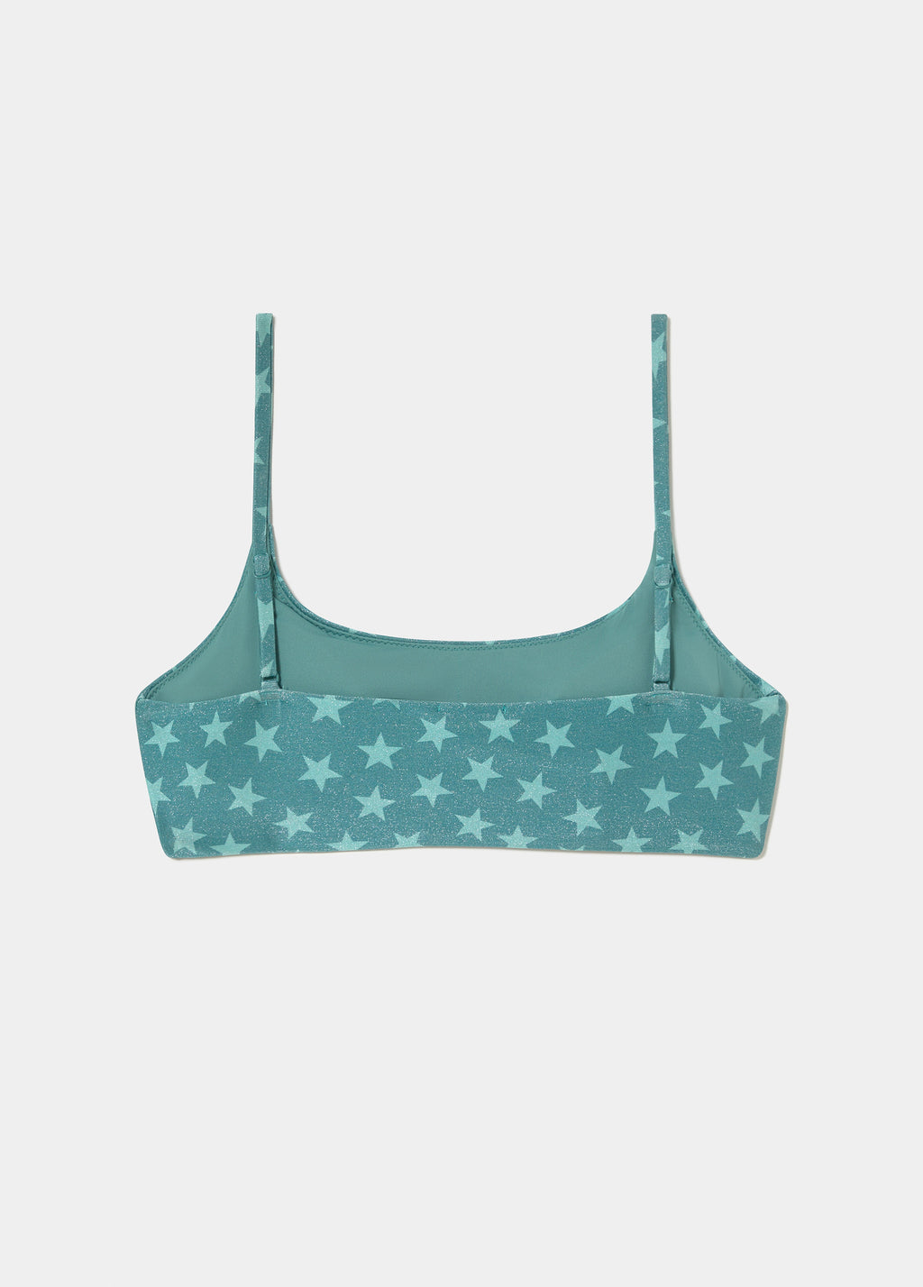 Bandeau strap top metallic thread stars