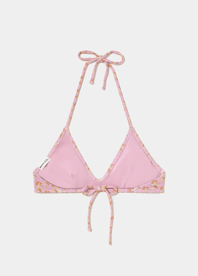 Indian flower print triangle top