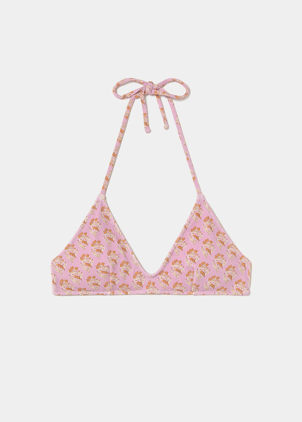 Top triangular estampado flor india