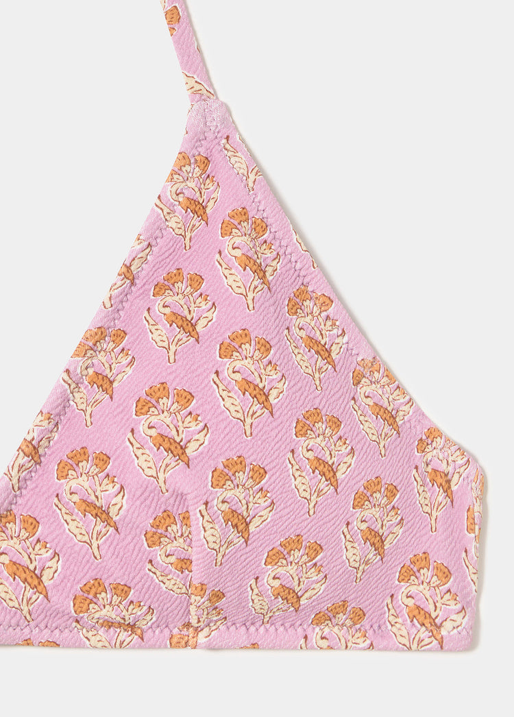 Indian flower print triangle top