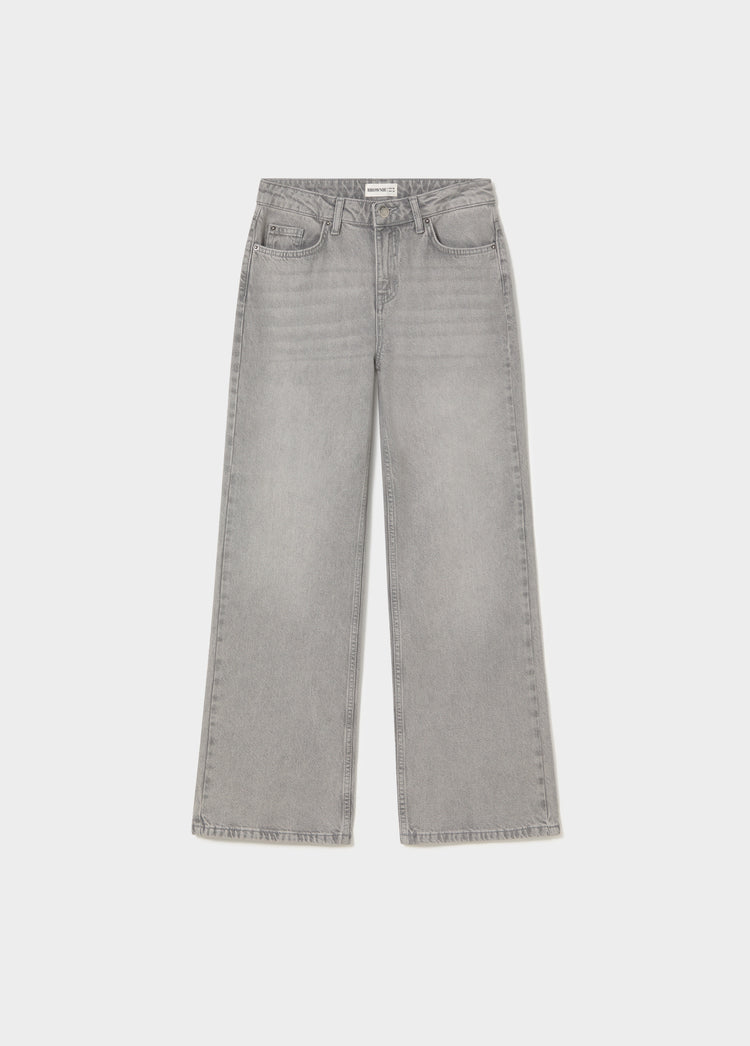 Rechte jeans met glinsterende vleugels