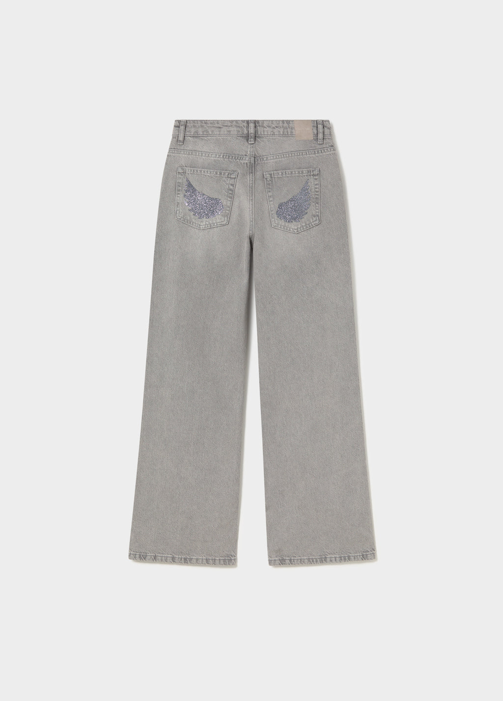 Rechte jeans met glinsterende vleugels