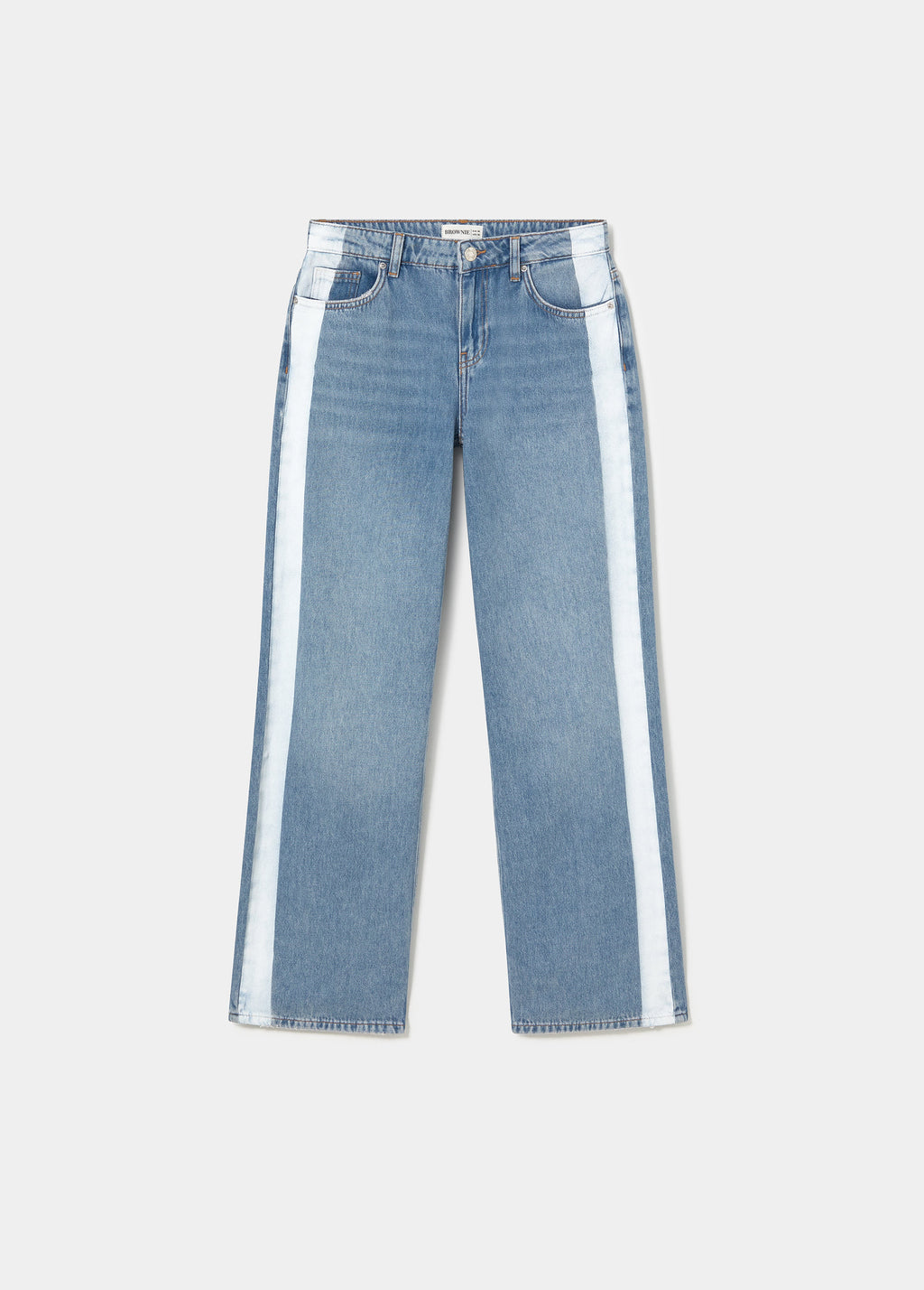 Straight jeans with side stripe