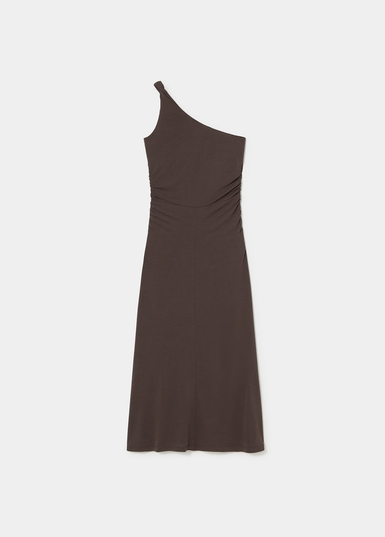 Asymmetric halter dress