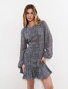 Cut-out dress with lurex print