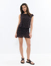 Draped polka dot dress
