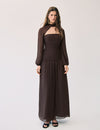 Vestido frunces largo