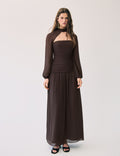 Vestido frunces largo