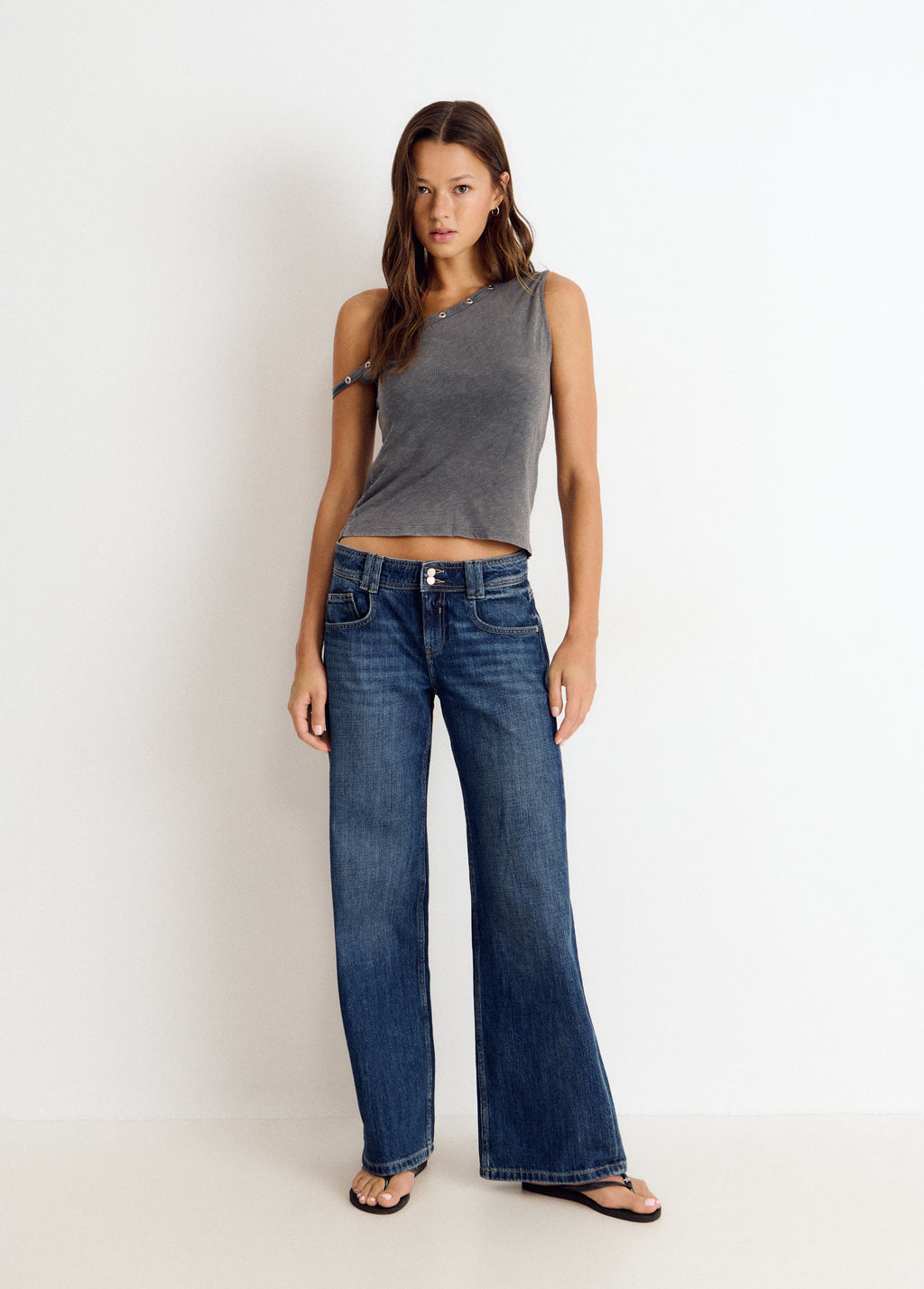 Camiseta asimetrica eyelets
